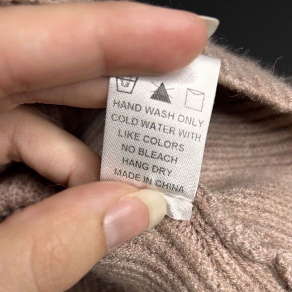 Dress Forum Women's Chocolate Brown Mock Neck Cropped Ribbed Sweater - Picture 6 of 8